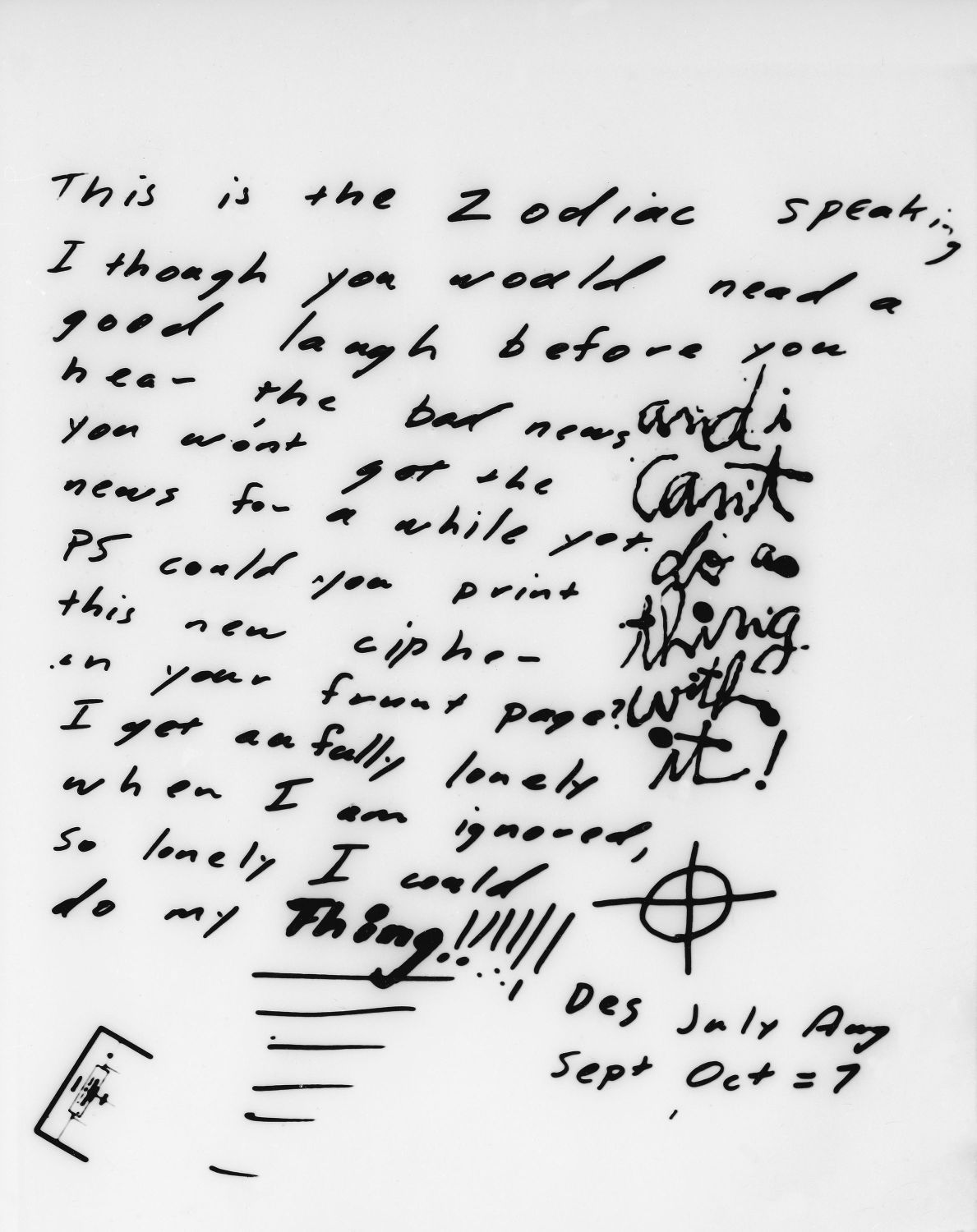 Crime U.S. Death Zodiac Letter